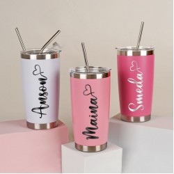 Bridesmaid gifts, Bridesmaid Proposal, Personalized Tumbler with Same Lid and Straw, Custom Wedding Cups, 20 oz Metal Skinny Tumblers