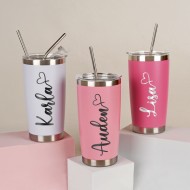 Personalized 20 OZ Tumbler, Custom Travel Mug, Laser Engraved Tumblers, Stainless Steel water cup, Insulated Tumbler, Bridesmaid Tumbler