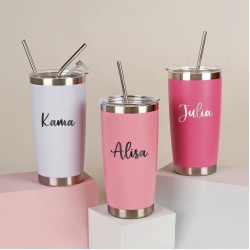 Custom Personalized Name Tumbler, Girl's Trip 20oz Tumblers,Stainless Steel Cup Straw, Wedding Party Bridesmaid Gifts, Birthday Mug