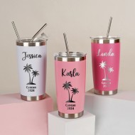 Personalized Vacation Tumbler, Custom Travel Cups, Family Girl's Trip Gift Mug, Beach Holiday 20 oz Tumbler, Bachelorette Trip Cup